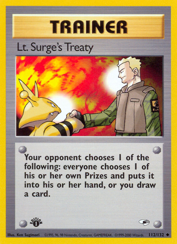 Lt. Surge's Treaty 112/132 from Pokemon TCG Gym Heroes