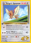 Lt. Surge's Spearow 083/132 from Pokemon TCG Gym Heroes