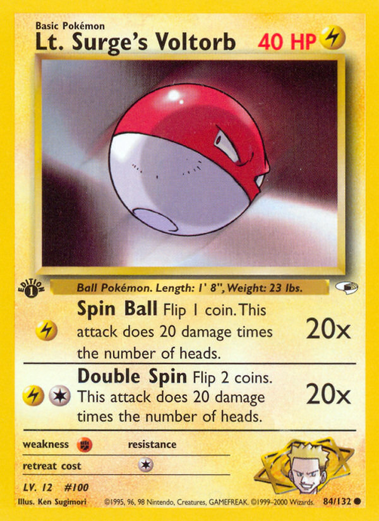 Lt. Surge's Voltorb 084/132 from Pokemon TCG Gym Heroes