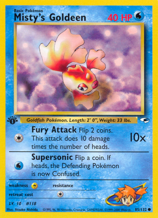 Misty's Goldeen 085/132 from Pokemon TCG Gym Heroes