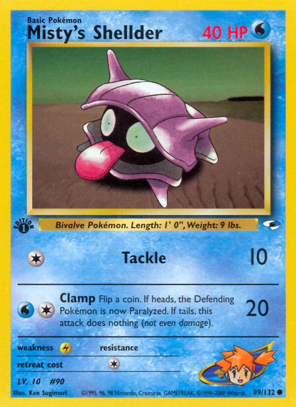 Misty's Shellder 089/132 from Pokemon TCG Gym Heroes