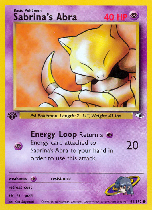 Sabrina's Abra 091/132 from Pokemon TCG Gym Heroes