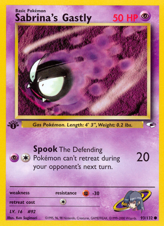 Sabrina's Gastly 093/132 from Pokemon TCG Gym Heroes