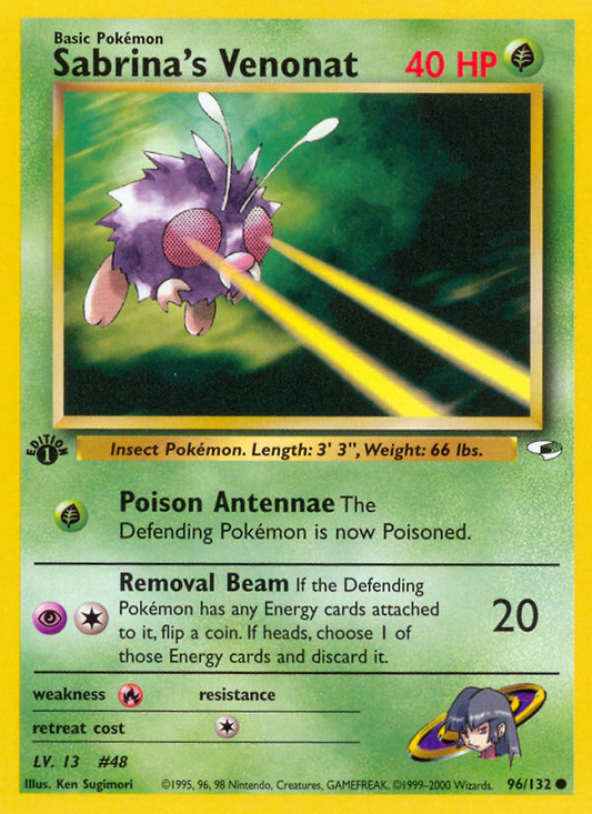 Sabrina's Venonat 096/132 from Pokemon TCG Gym Heroes