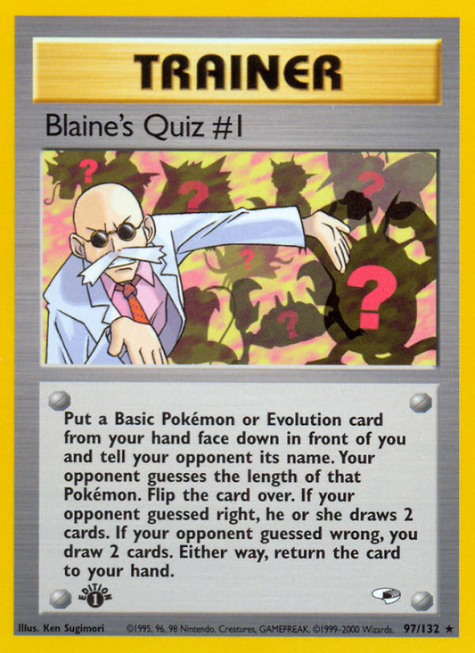 Blaine's Quiz #1 097/132 from Pokemon TCG Gym Heroes