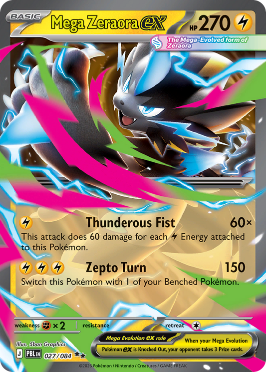 Mega Zeraora ex 027/084 from Pokemon TCG Pitch Black