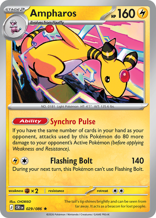 Ampharos 029/086 from Pokemon TCG Chaos Rising