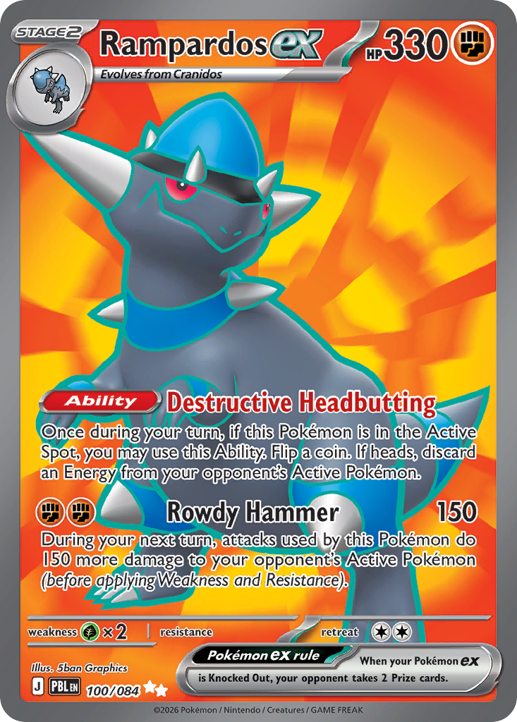 Rampardos ex 100/084 from Pokemon TCG Pitch Black