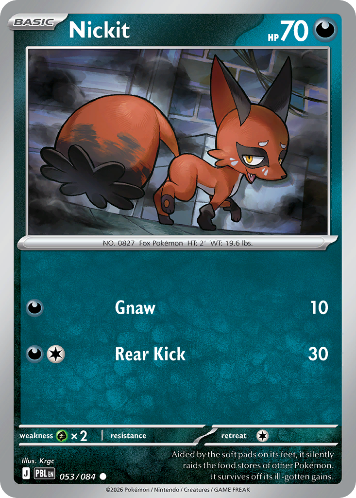 Nickit 053/084 from Pokemon TCG Pitch Black