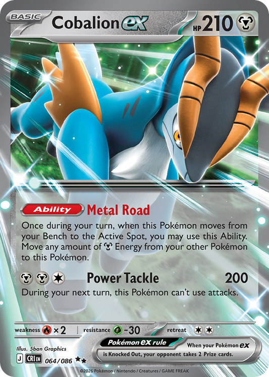 Cobalion ex 064/086 from Pokemon TCG Chaos Rising