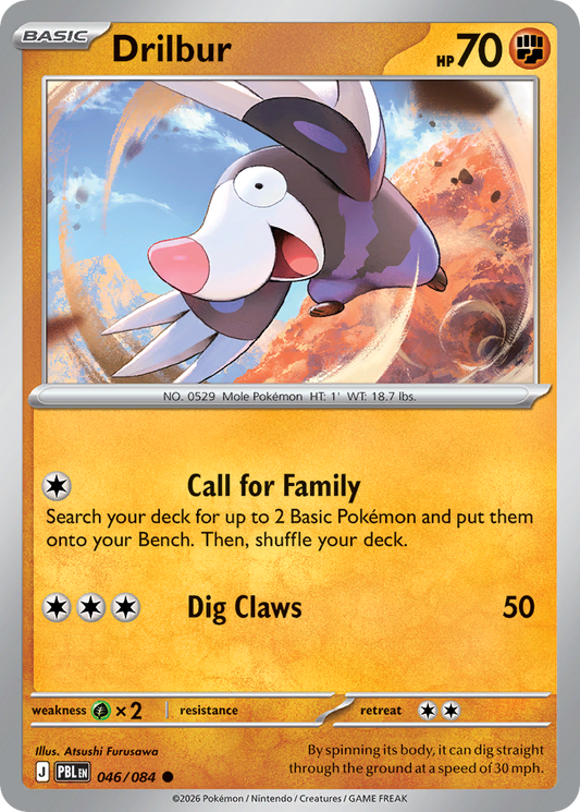 Drilbur 046/084 from Pokemon TCG Pitch Black