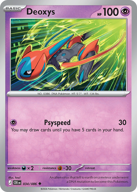 Deoxys 034/086 from Pokemon TCG Chaos Rising