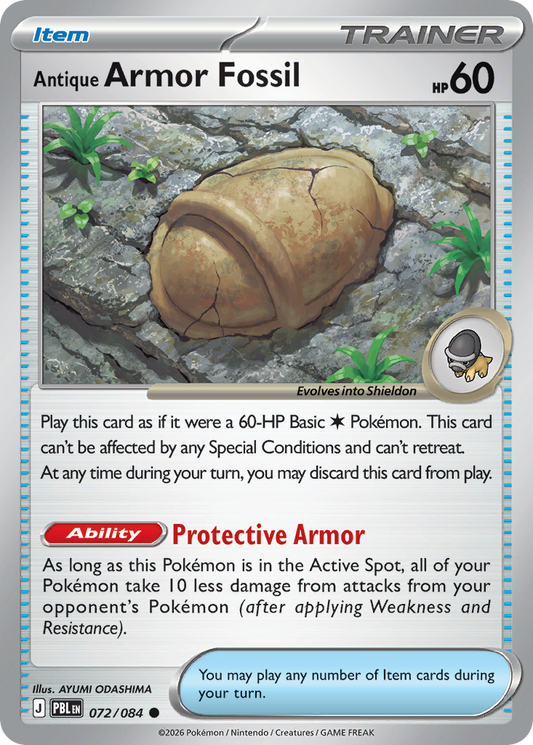 Antique Armor Fossil 072/084 from Pokemon TCG Pitch Black
