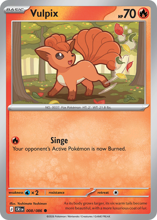 Vulpix 008/086 from Pokemon TCG Chaos Rising