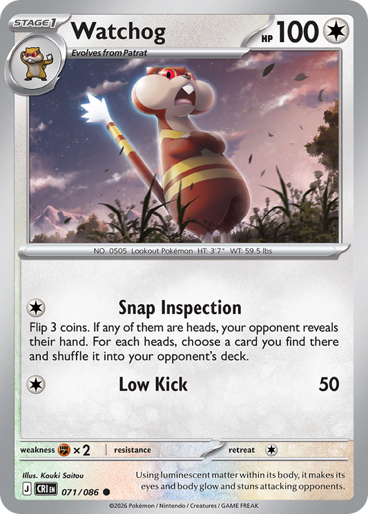 Watchog 071/086 from Pokemon TCG Chaos Rising