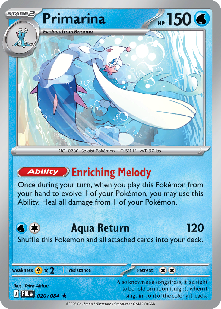 Primarina 020/084 from Pokemon TCG Pitch Black
