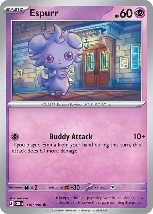 Espurr 036/086 from Pokemon TCG Chaos Rising