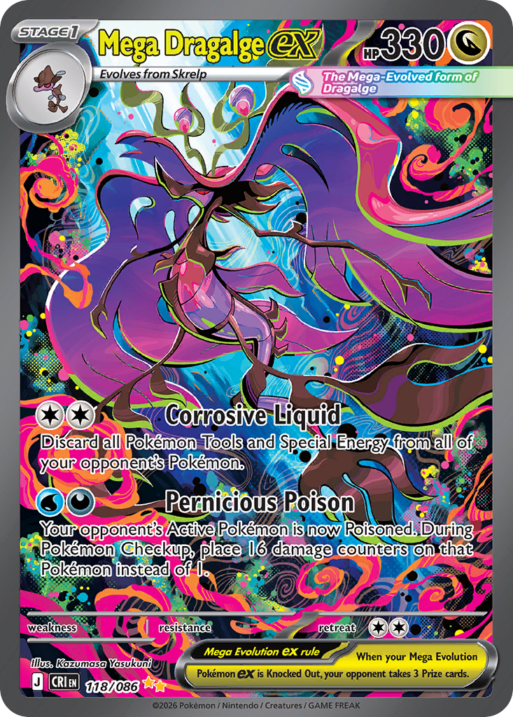 Mega Dragalge ex 118/086 from Pokemon TCG Chaos Rising