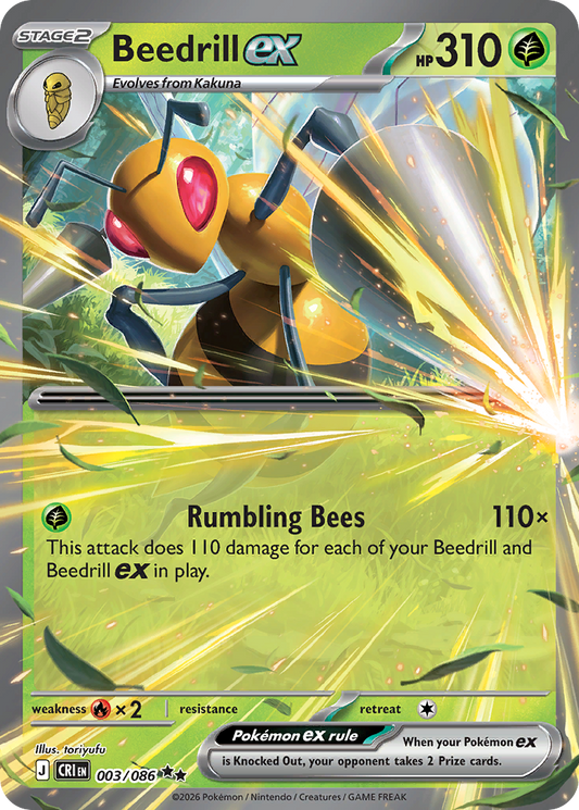 Beedrill ex 003/086 from Pokemon TCG Chaos Rising
