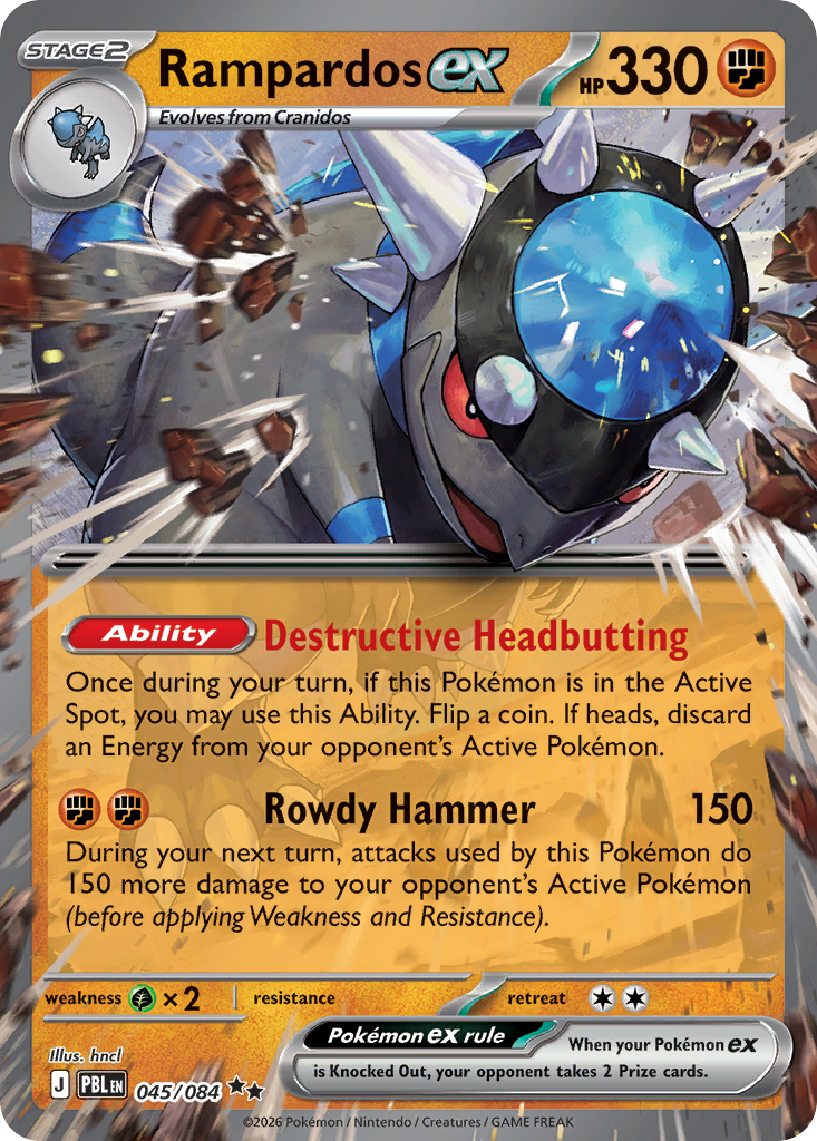Rampardos ex 045/084 from Pokemon TCG Pitch Black