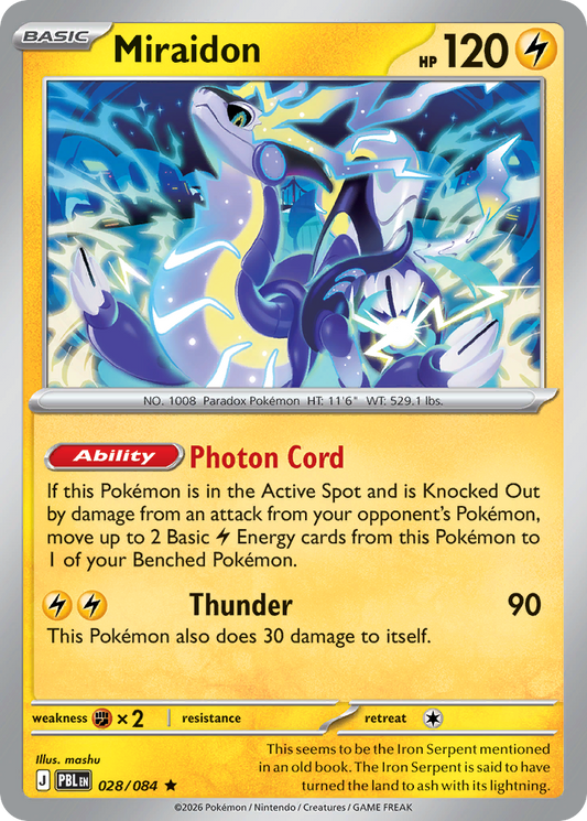 Miraidon 028/084 from Pokemon TCG Pitch Black
