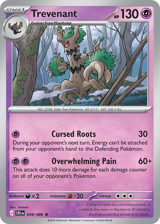 Trevenant 039/086 from Pokemon TCG Chaos Rising
