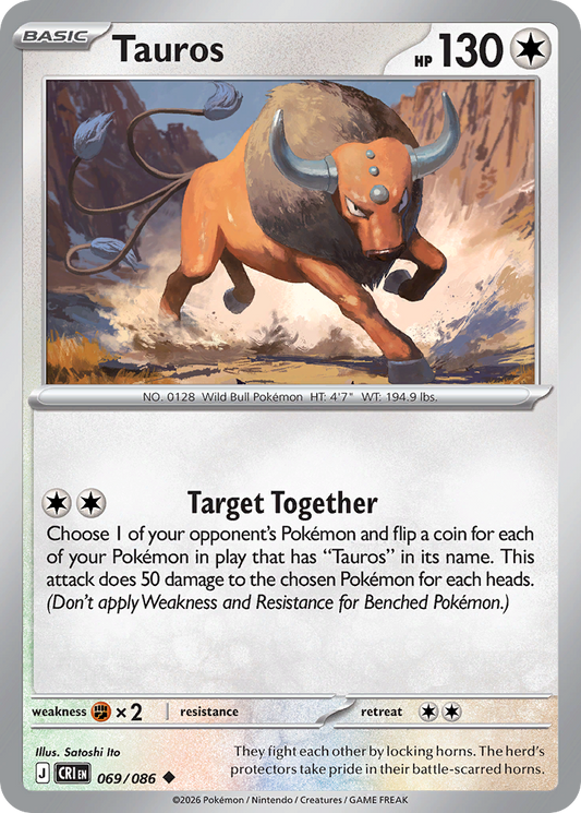 Tauros 069/086 from Pokemon TCG Chaos Rising