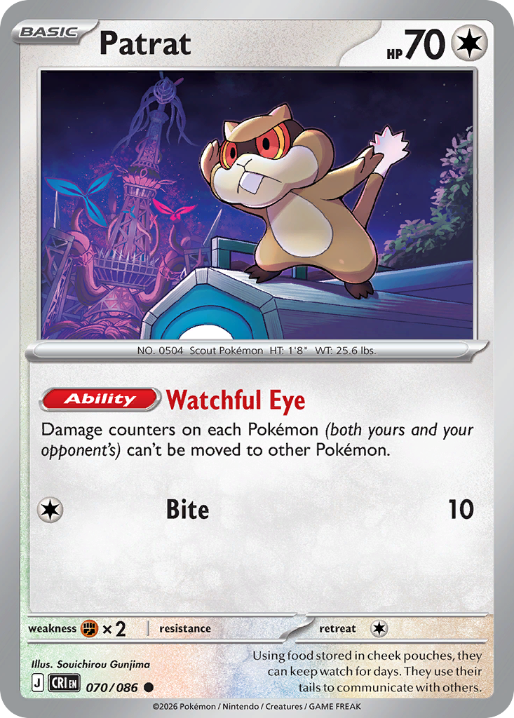 Patrat 070/086 from Pokemon TCG Chaos Rising