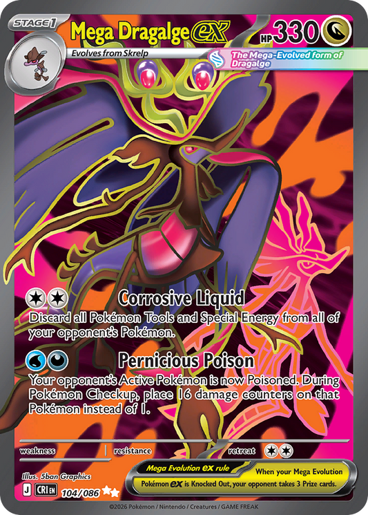 Mega Dragalge ex 104/086 from Pokemon TCG Chaos Rising