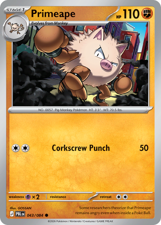 Primeape 043/084 from Pokemon TCG Pitch Black