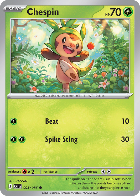 Chespin 005/086 from Pokemon TCG Chaos Rising