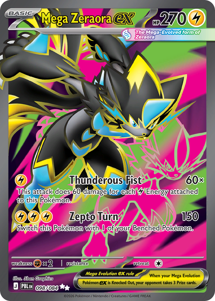Mega Zeraora ex 098/084 from Pokemon TCG Pitch Black