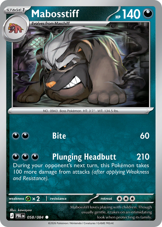 Mabosstiff 058/084 from Pokemon TCG Pitch Black