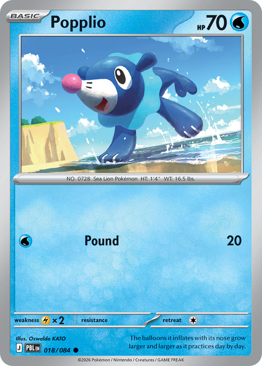 Popplio 018/084 from Pokemon TCG Pitch Black